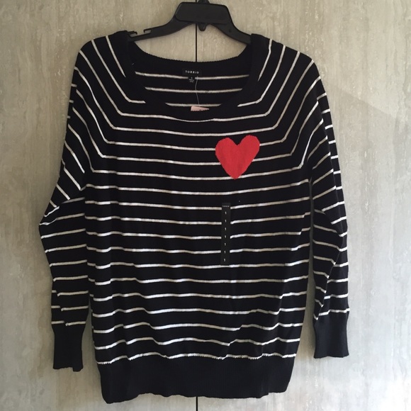 Torrid, Stripe Sweater with heart