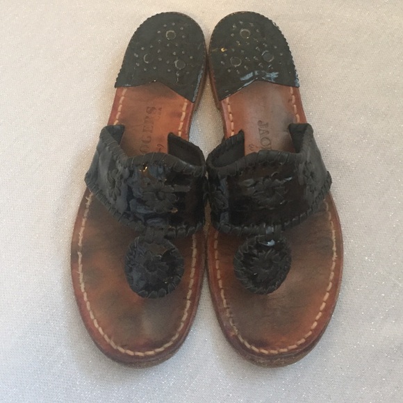 Black Croc Jack Rogers