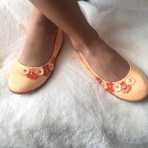 Peach and Orange Flower shoes
