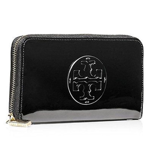 Tory Burch Patent Leather Logo Wallet