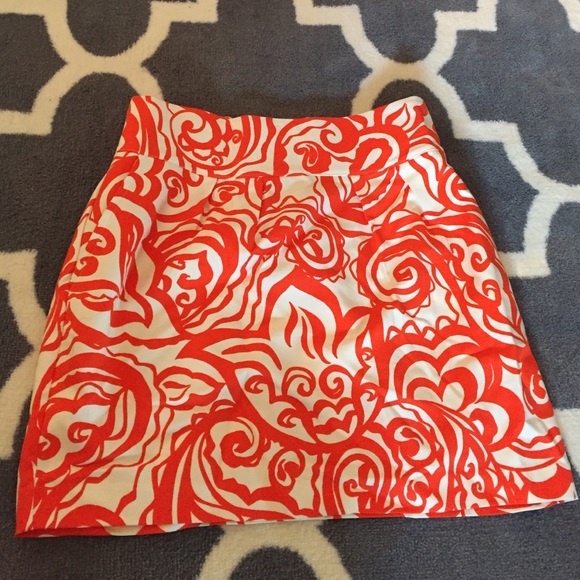 Merona orange and white print skirt