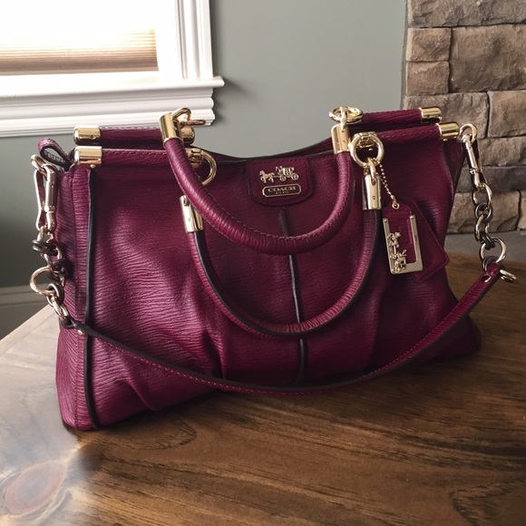 Coach Bag- Plum- Berry and Light Gold Accents EGUC