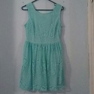 Tiffany blue lace spring dress