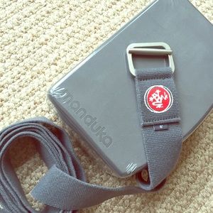 NWOT Manduka yoga block and strap