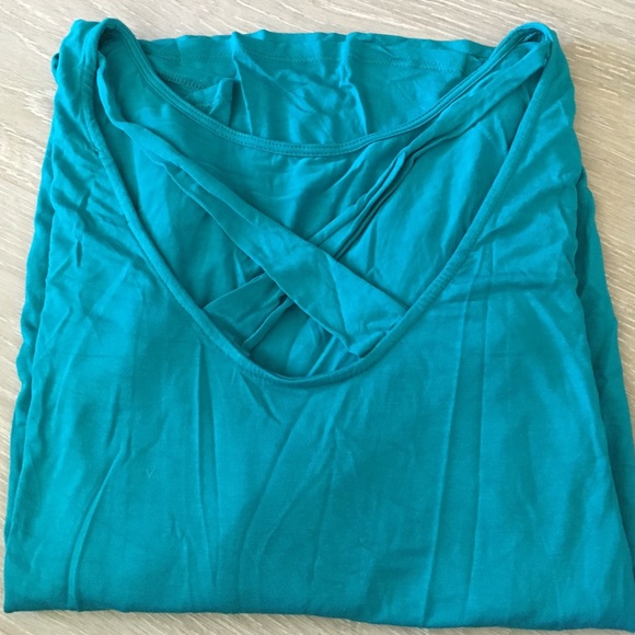 Teal three quarter length blouse