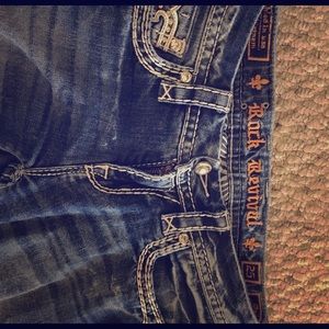 Rock Revival⚜Acid Wash Bling Skinny Jeans!