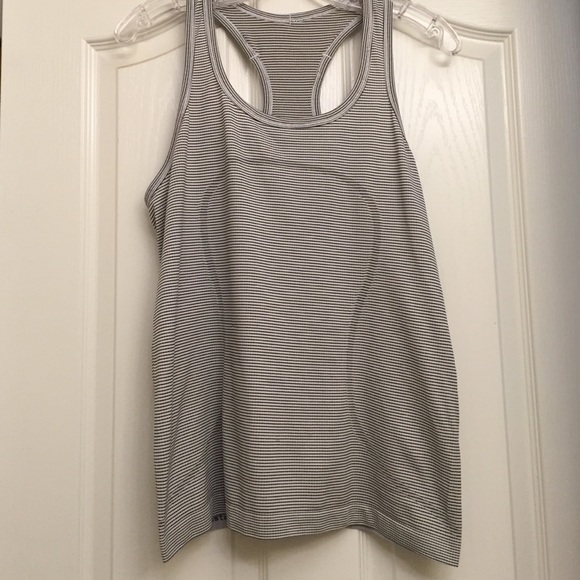 Black and white lulu lemon racer back tank top