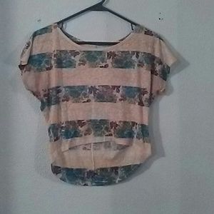 Floral stripped crop top