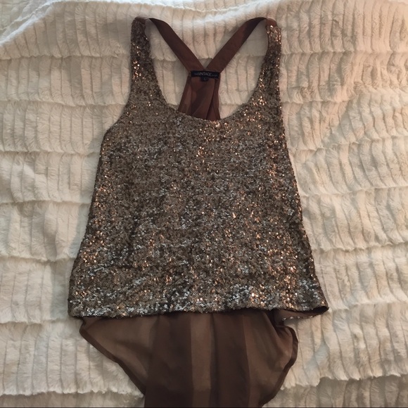 Sequined Racer Back Tank Top - Picture 3 of 3