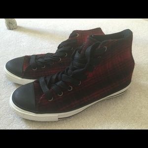 Converse x Woolrich High Top Plaid Sneakers