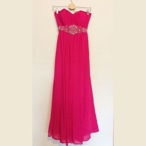 Pink Strapless Prom Dress