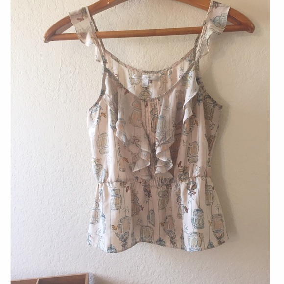 Silky Birdcage Modcloth Style Peplum Tank Blouse