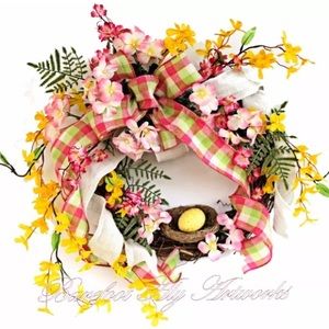 Spring wreath-choose-Ribbon~Bunnies~Floral~Decór