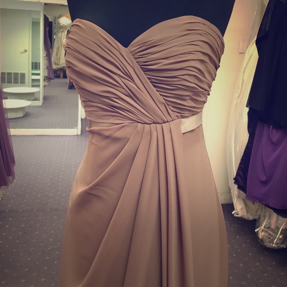 Beige chiffon special occasion gown