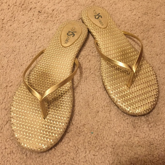 Yosi Samra gold flip flops