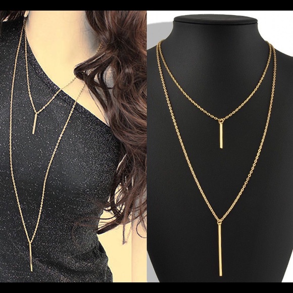 Gold plated long chain fashion necklace