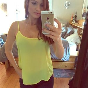 Sheer Yellow Tank Top