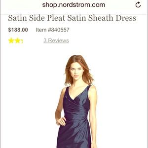 Navy Blue pleated sheath bridesmaid dress