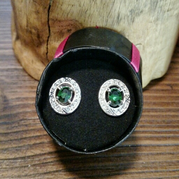 Emerald & Silver Earrings