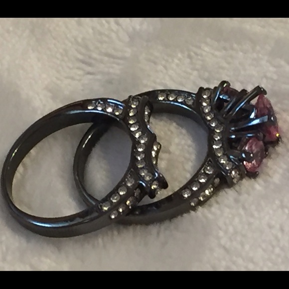 💍🎀STUNNING!🎀💍RING PINK & WHITE CZ SET!💕 - Picture 2 of 4