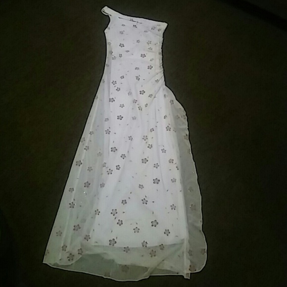 White dress with flowers
