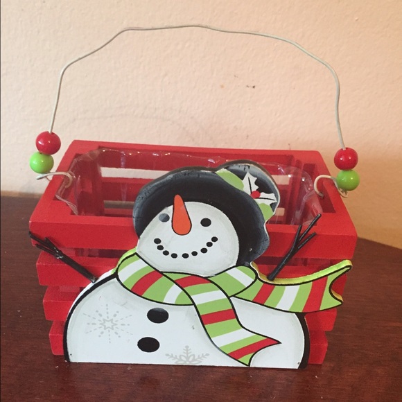 Wood Snowman Crate - Picture 1 of 2
