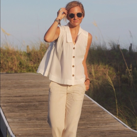 Anthropologie Pants - Anthropologie Wide Leg Linen Trouser Size 0