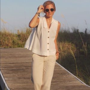 Anthropologie Wide Leg Linen Trouser Size 0