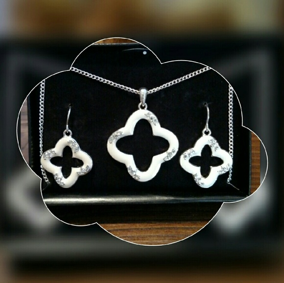 Enamel Necklace & Earring Set