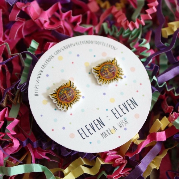 Sublime Sun Logo Resin Coated Stud Post Earrings - Picture 2 of 8