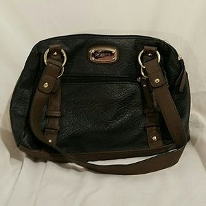 Black and Brown Leather Rosetti Purse