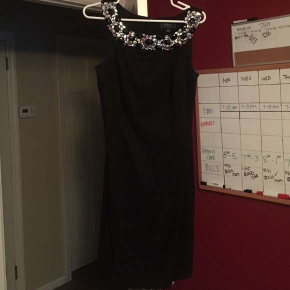 Black Sequenced Halter Formal Dress