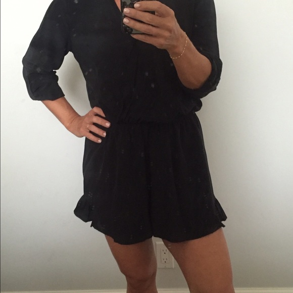 Black silk romper