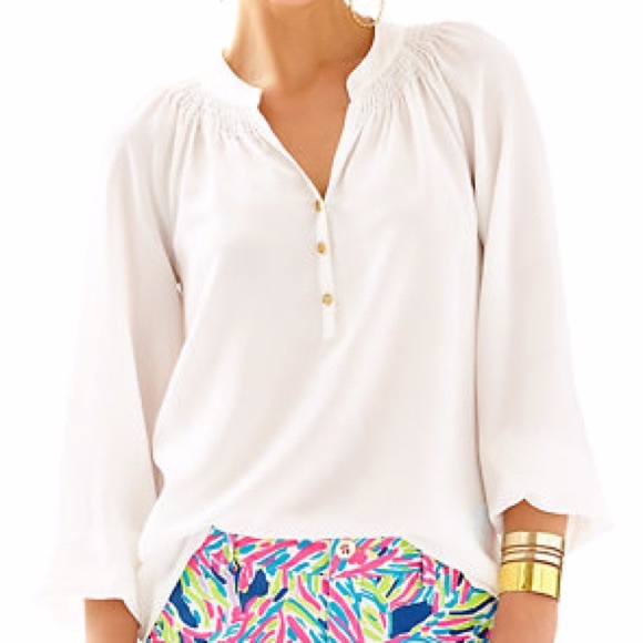 Lilly Pulitzer Silk Elsa Top - White