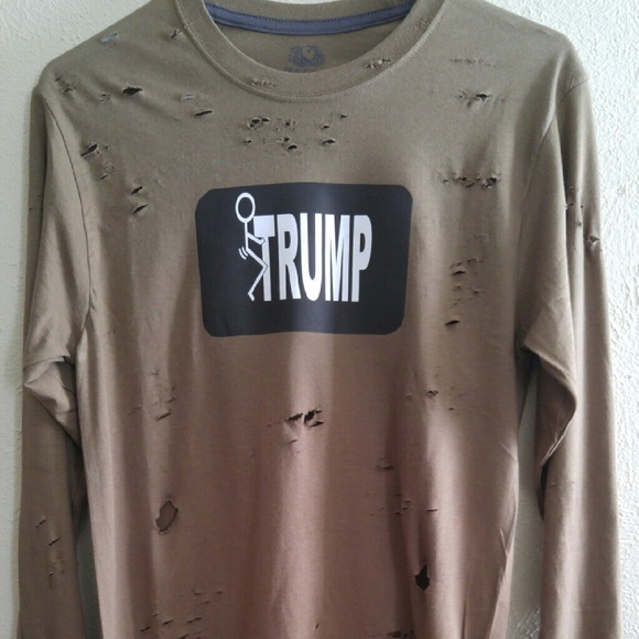 "F Trump"  long sleeve tee! Whoblah Custom