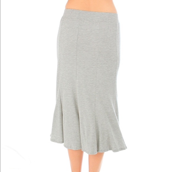 Heather gray mermaid flare hem midi skirt - Picture 3 of 3