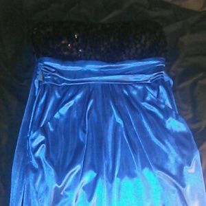 Black and blue homecoming dress