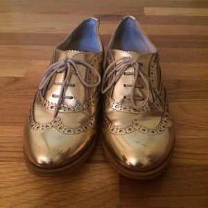 Metallic Gold Oxfords