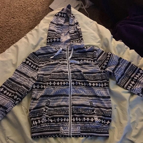 Black and white rain jacket