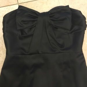 Black satin strapless bow front dress💋💋