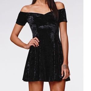 Kendall and Kylie Black Velvet Dress