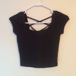 Basic black crop top