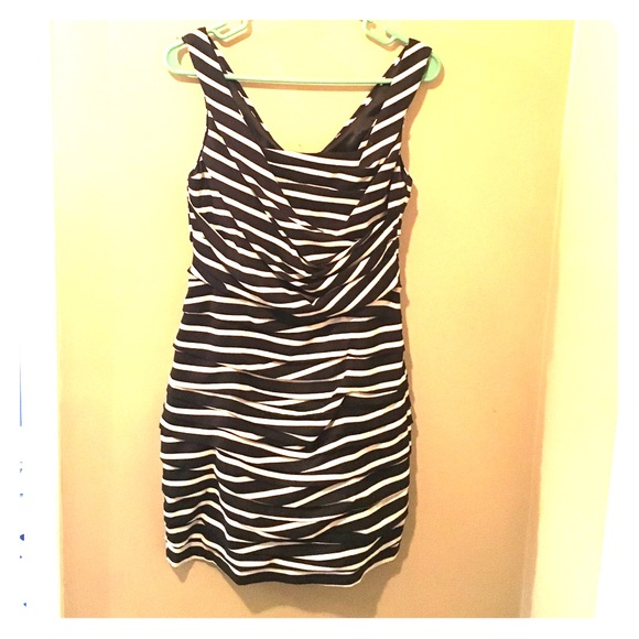 Black and white striped Express Cocktail dress