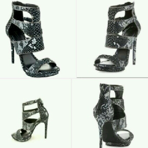 BCBGMAXAZRIA Freeda faux snake studded heels