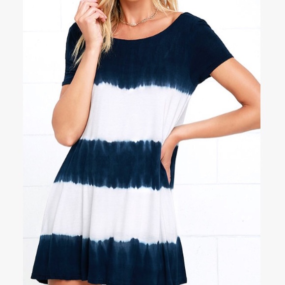 Bae Breeze Navy Blue Tie-dye Sundress