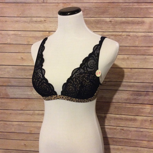 PINK Cheetah and black lace Bralette- New with tag