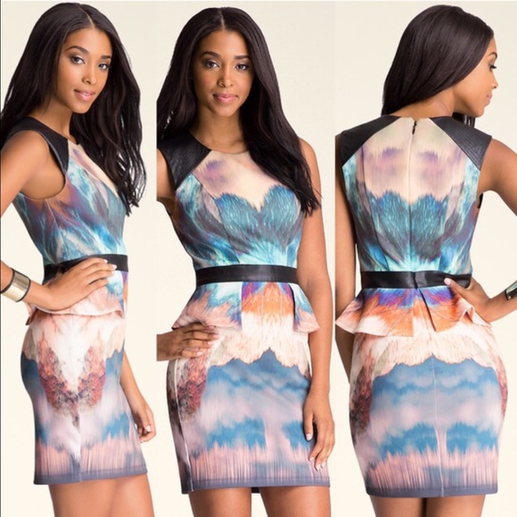 Bebe watercolor scuba dress