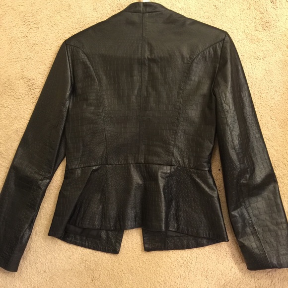 Bebe Leather Peplum Coat - Picture 2 of 7
