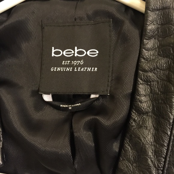 Bebe Leather Peplum Coat - Picture 3 of 7