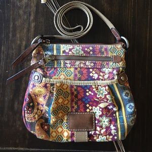 Boho Canvas Fossil crossbody handbag